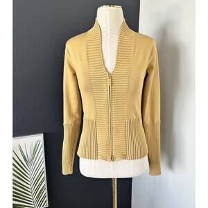 Nike Womens Long Sleeve V-Neck Cardigan Sweater Full Zip Up Ribbed 90s Y2K